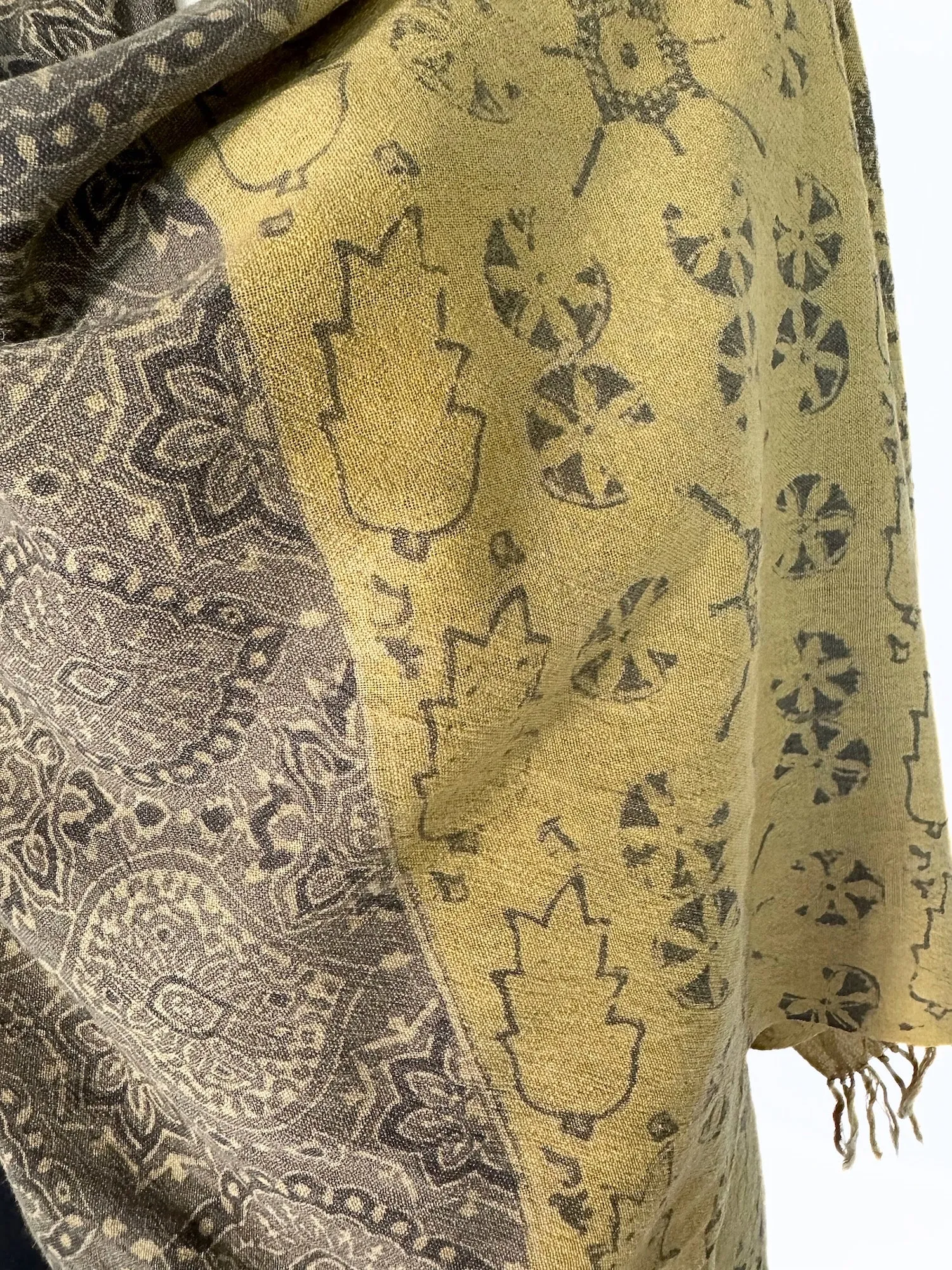 Ajrakh Block Printed Wool Scarf