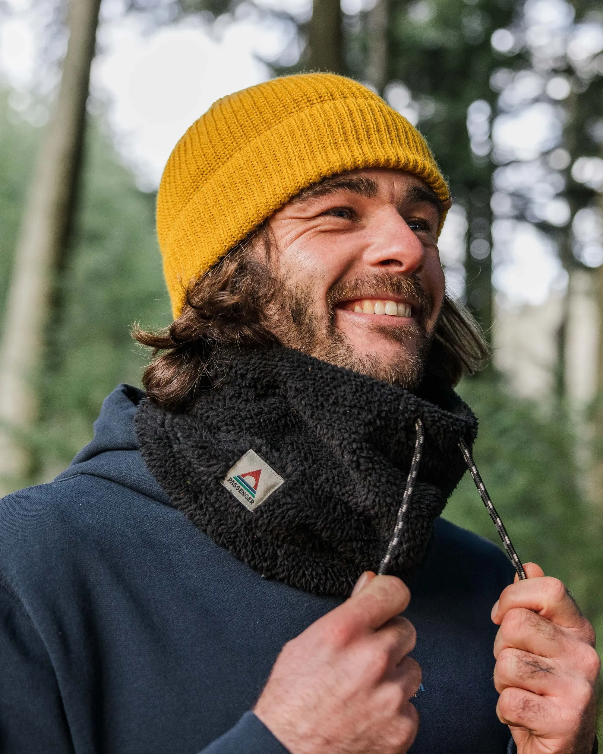 Ash Recycled Sherpa Fleece Snood - Black