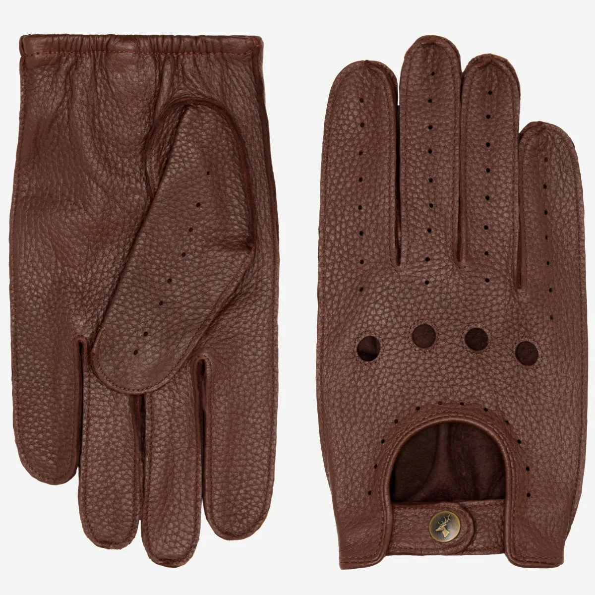 Austin (brown) – luxurious driving gloves made of American deerskin leather