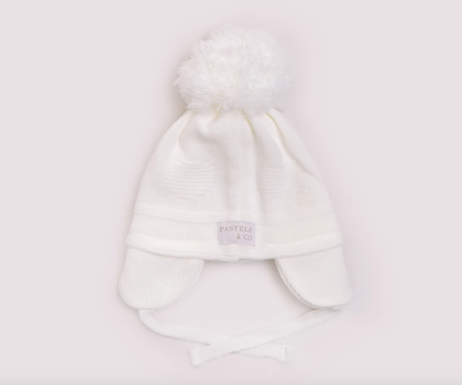 AW23 Pastels & Co Baby Kindred White Pom Pom Hat