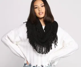 Basic Fringed Infinity Scarf