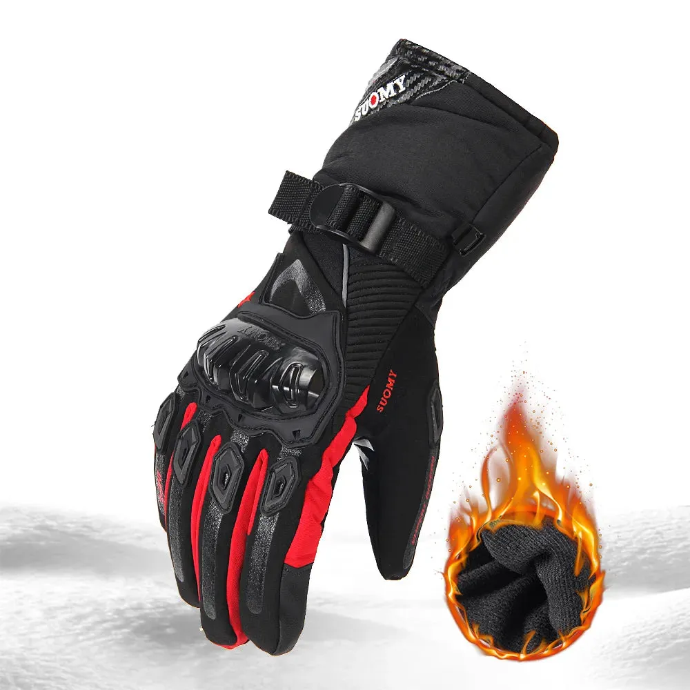 Bicycle Gloves Waterproof Moto Gloves Windproof Thermal Fleece Riding Skiing Gloves Touch Screen Protection