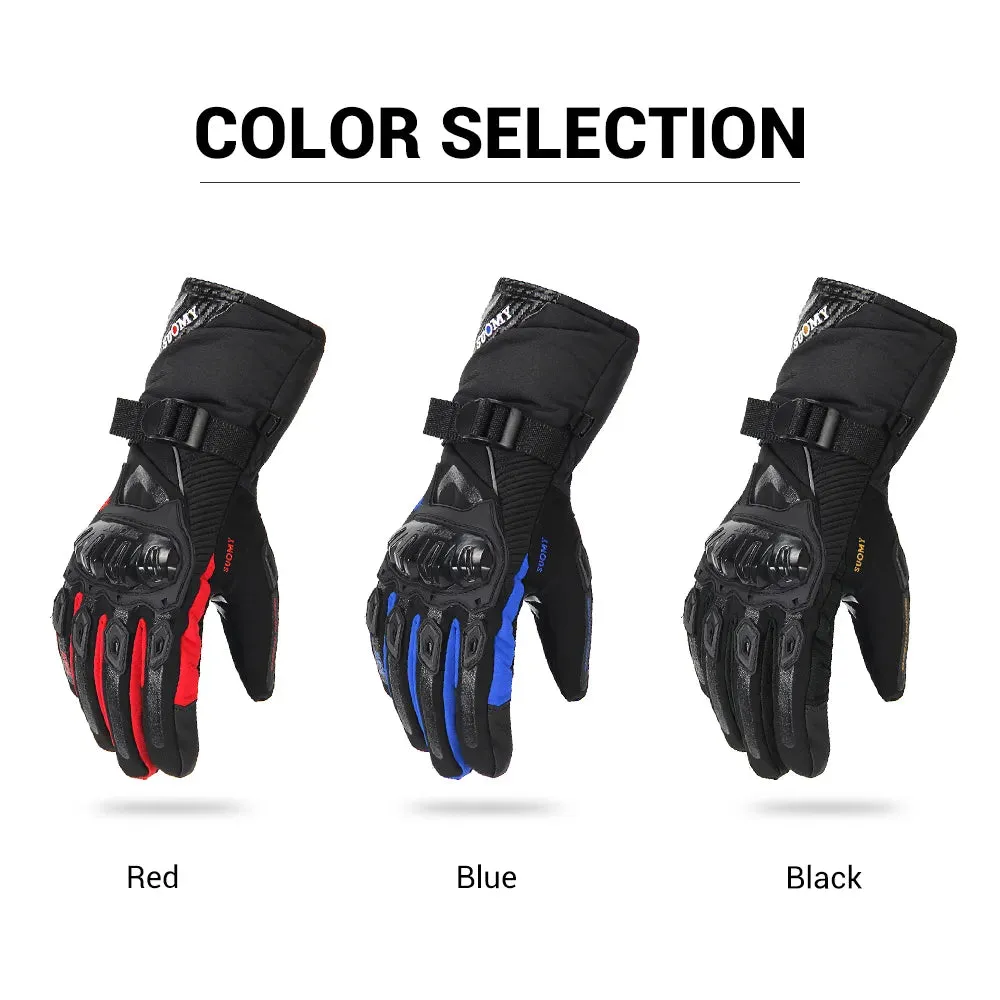 Bicycle Gloves Waterproof Moto Gloves Windproof Thermal Fleece Riding Skiing Gloves Touch Screen Protection