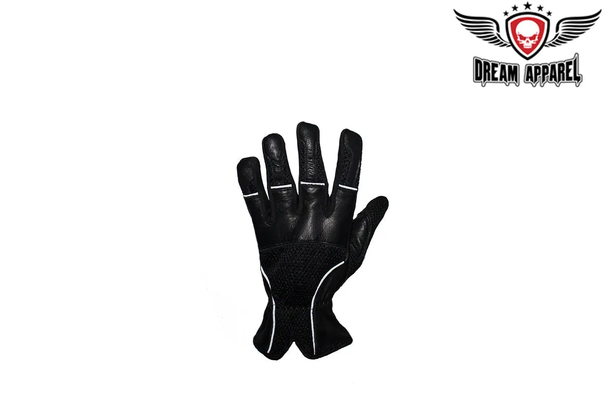 Black Leather Riding Gloves