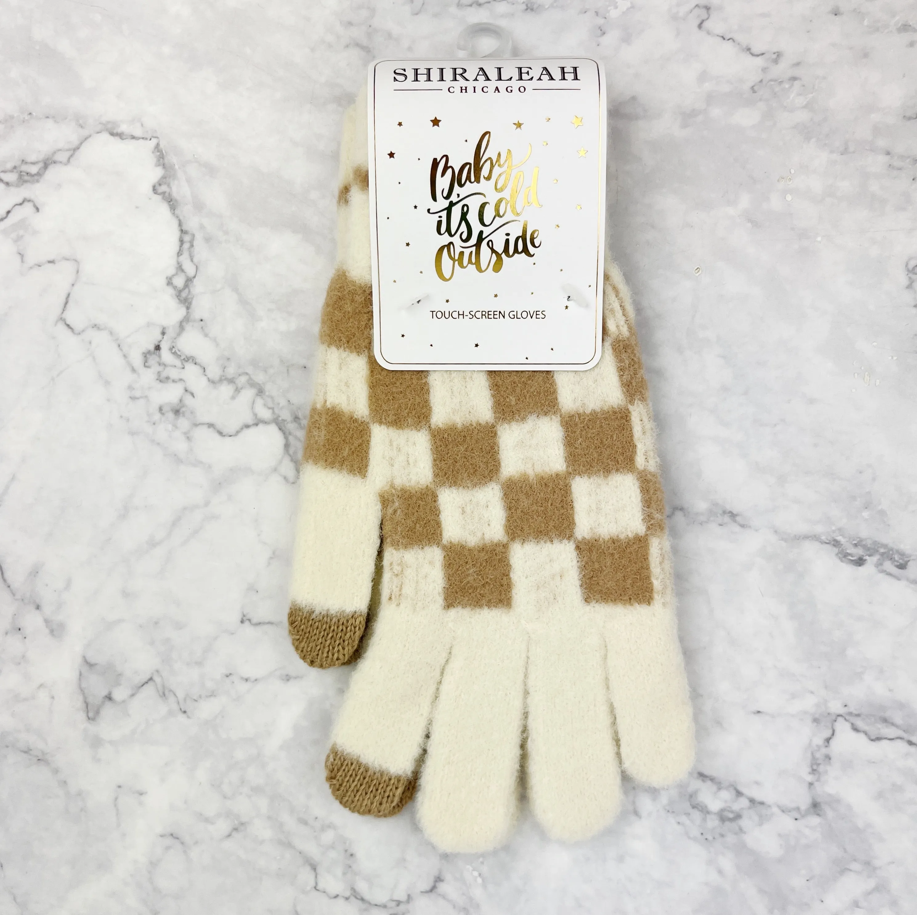 Checkered Touchscreen Gloves