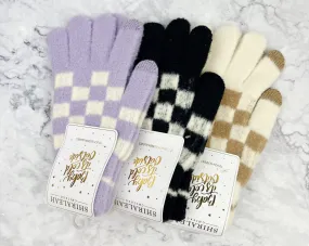 Checkered Touchscreen Gloves