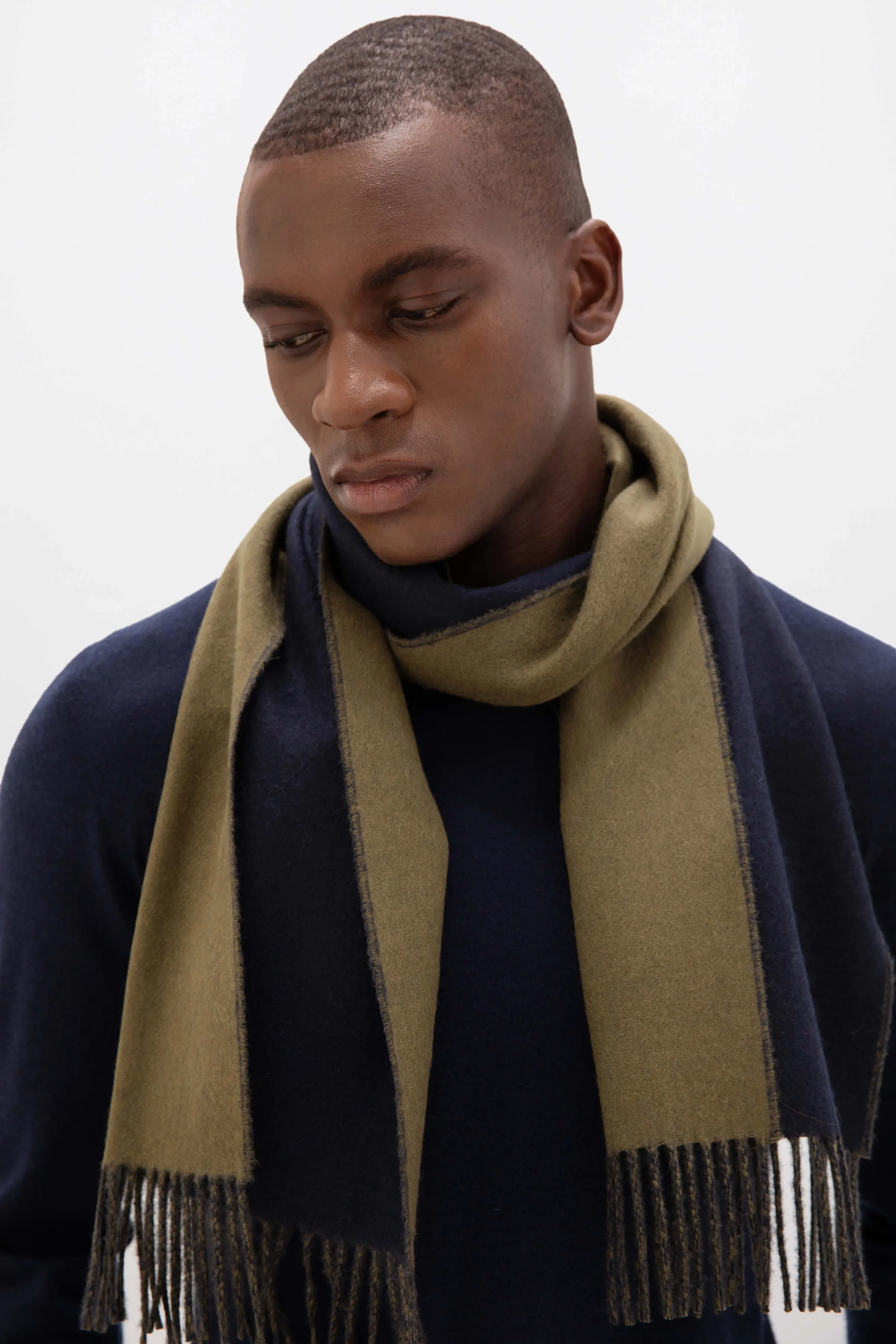 Contrast Cashmere Scarf