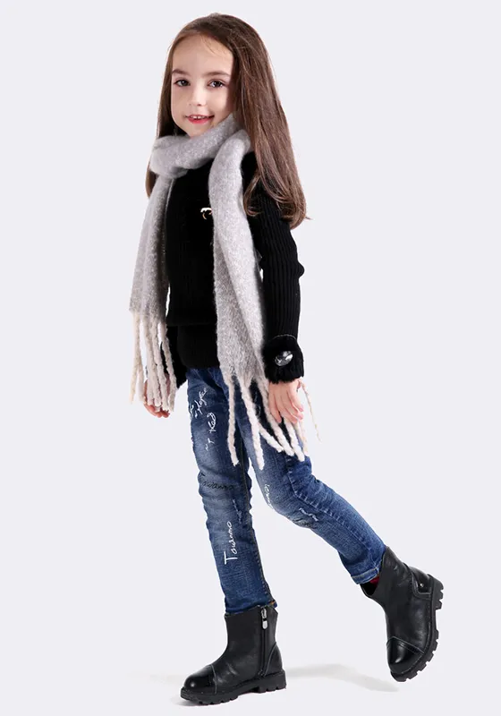 Cotton Knitted Tassel Scarf