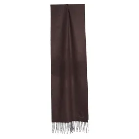 DARK BROWN SILK AND CASHMERE SCARF