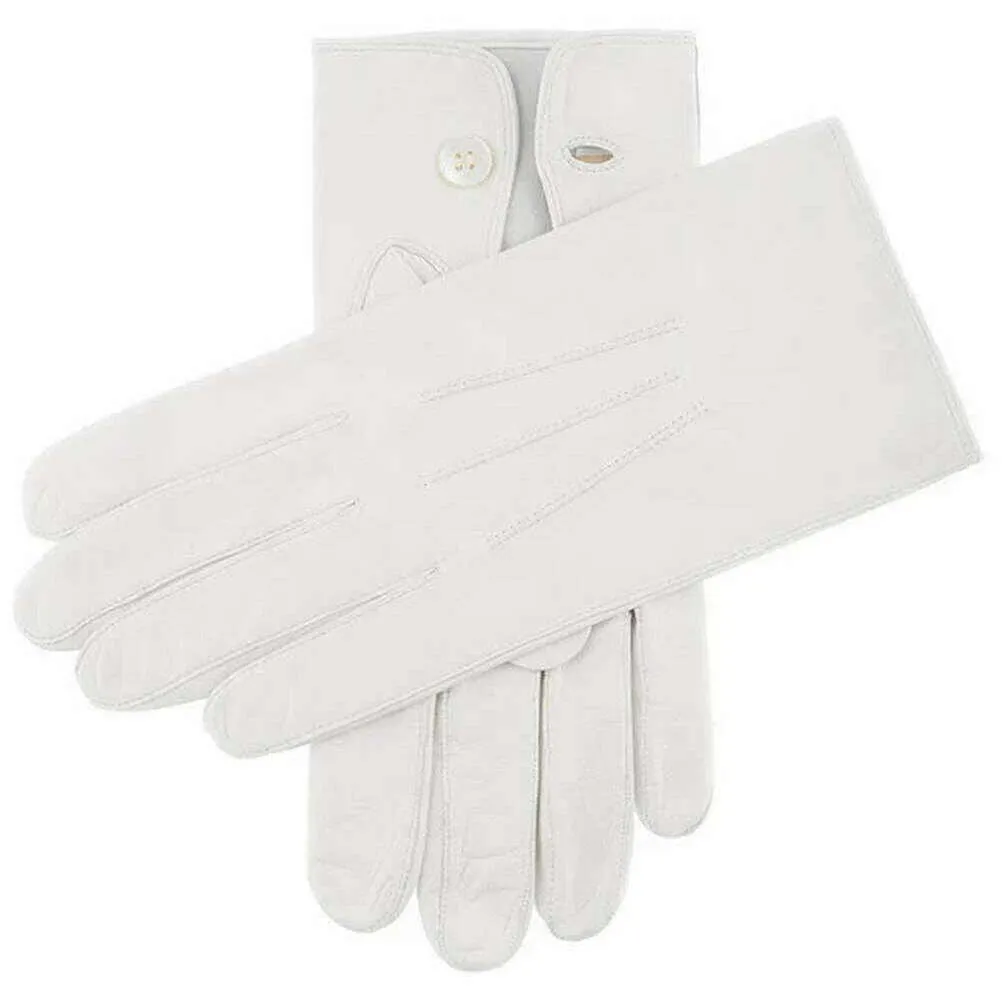 Dents Buckingham Ceremonial Leather Gloves - White