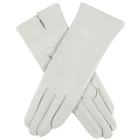 Dents Felicity Three-Point Silk Lined Leather Gloves - Silver