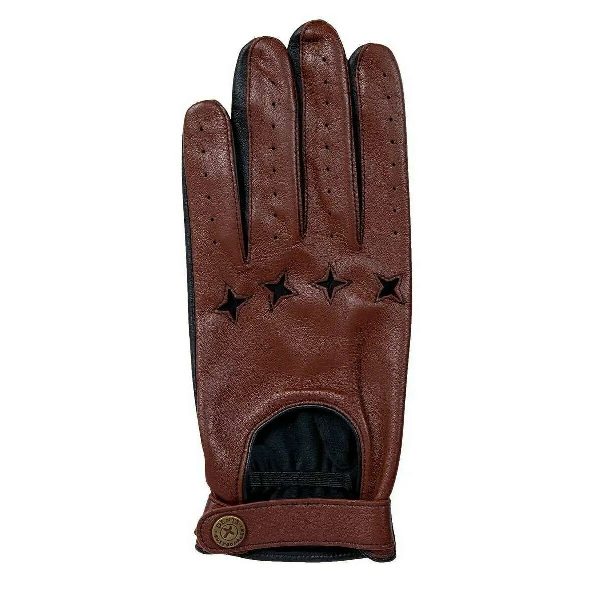 Dents The Suited Racer Hourglass Touchscreen Leather Driving Gloves - English Tan/Black