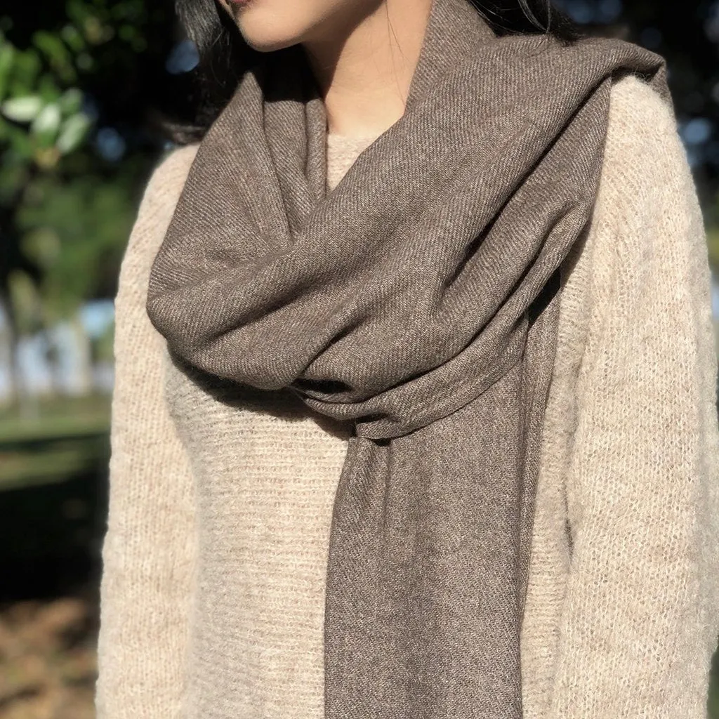 Espresso Handloom Cashmere Scarf