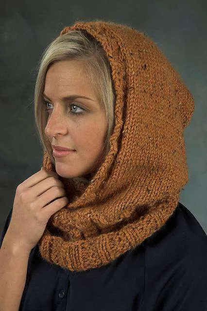 F420 Baby Alpaca Grande Tweed Hooded Neckwarmer by Vanessa Ewing