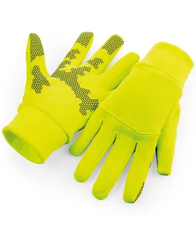 Fluorescent Yellow - Softshell sports tech gloves