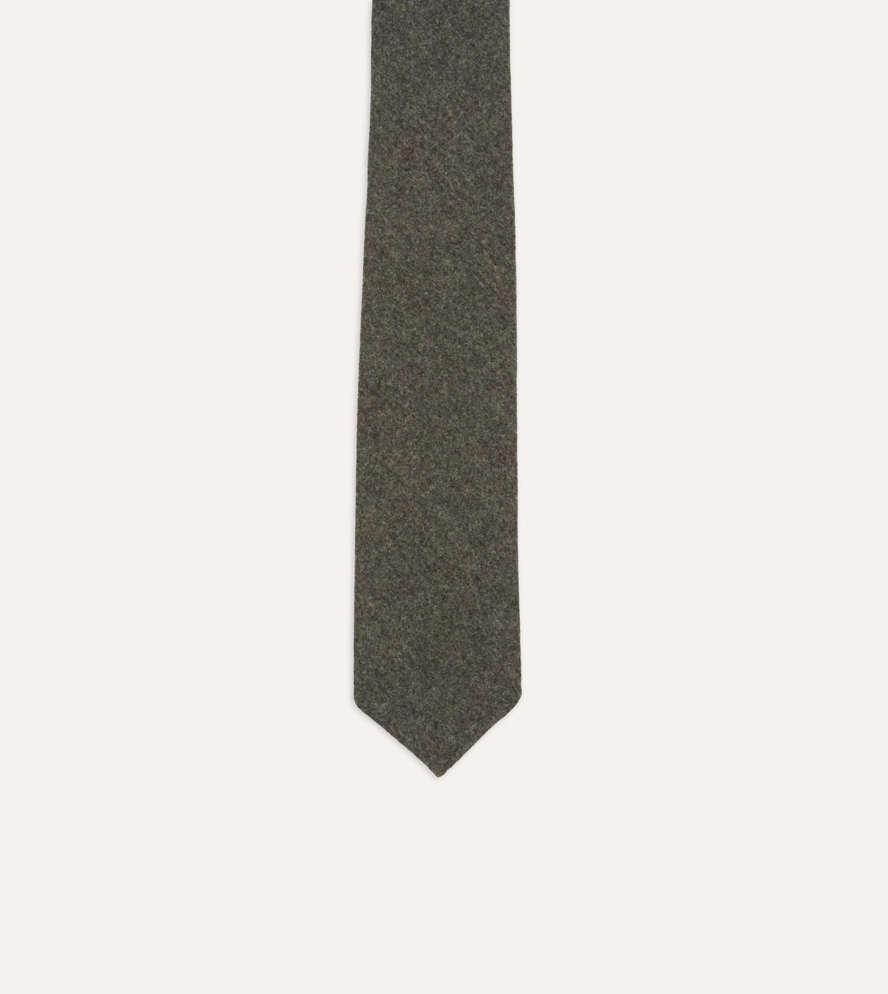 Grey Brushed Solid Hand Rolled Wool Tie