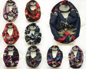 infinity circle scarves w/ geometric pattern Case of 12