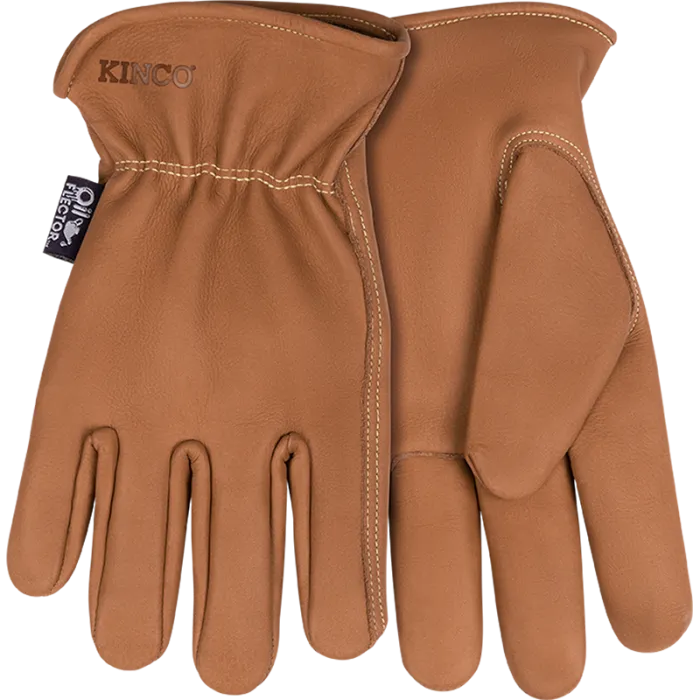 Kinco 6098 OilFlector Premium fortiHIDE Oil-Resistant Full Grain Cowhide, Easy-On Cuff Kevlar Heat-Resistant Thread, Keystone Thumb Glove (One Dozen)