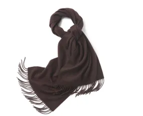 Lambswool Scarf Woven Plain Chocolate