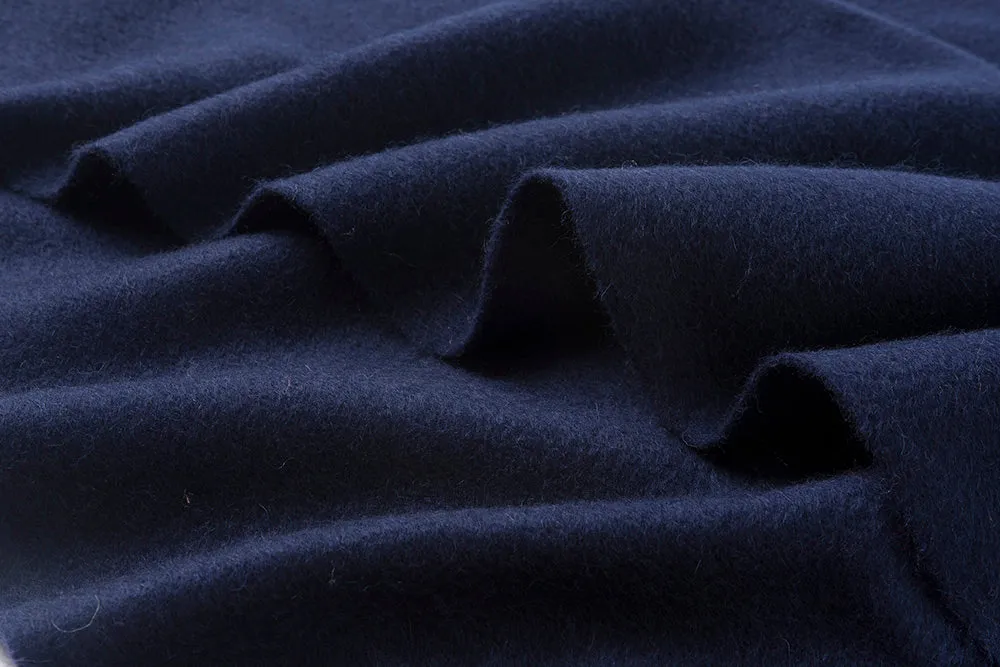 Lambswool Scarf Woven Plain Navy