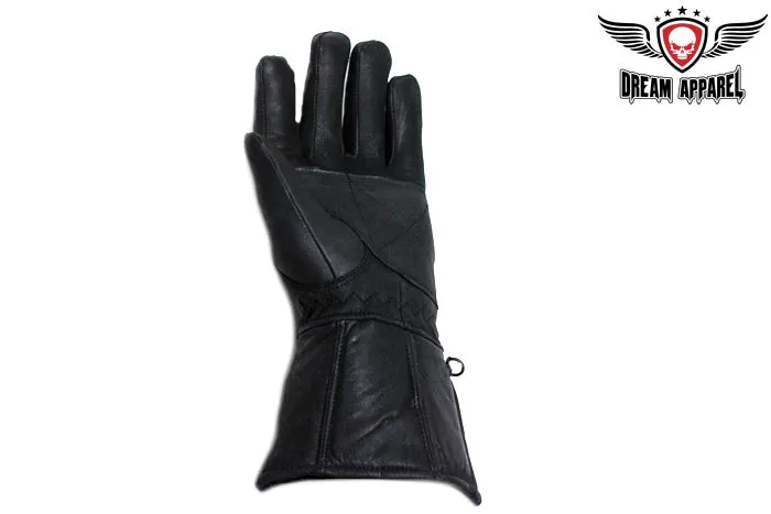 Leather Motorcycle Gloves With Concho