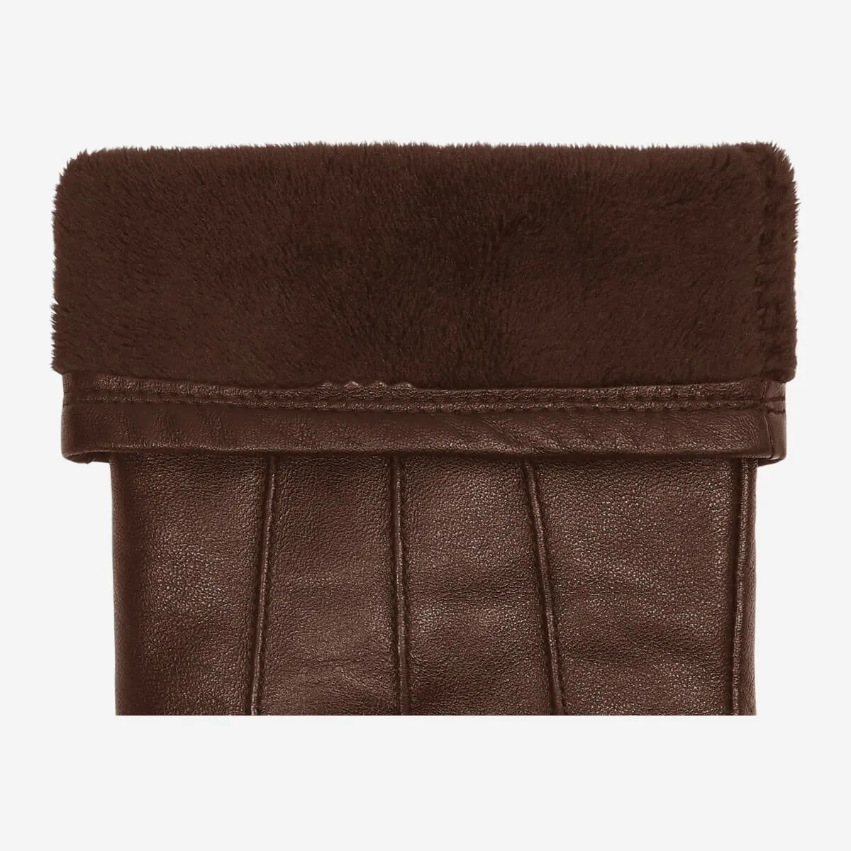 Lily (dark brown) - sheepskin leather gloves with warm fleece lining & touchscreen feature