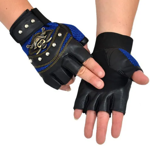 Men's leather gloves Men's leather fingerless gloves -black leather fingerless gloves