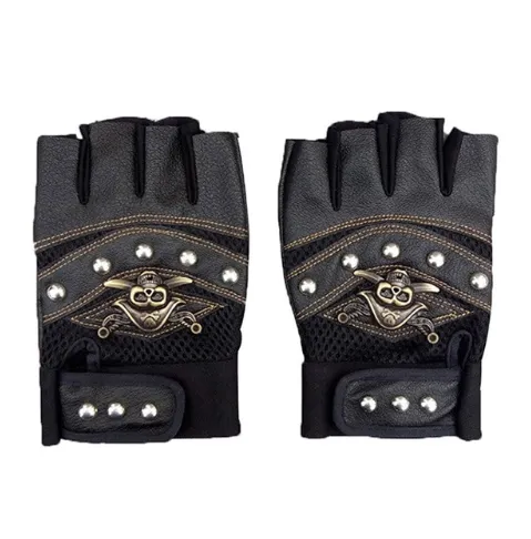 Men's leather gloves Men's leather fingerless gloves -black leather fingerless gloves