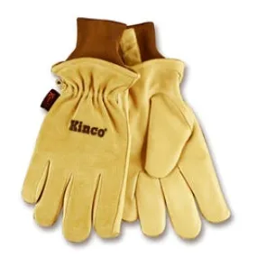 Men's Thermal-Lined Pigskin Suede Leather Gloves, XL