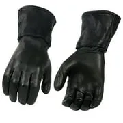 Milwaukee Leather Men's Gauntlet Motorcycle Hand Gloves- Black