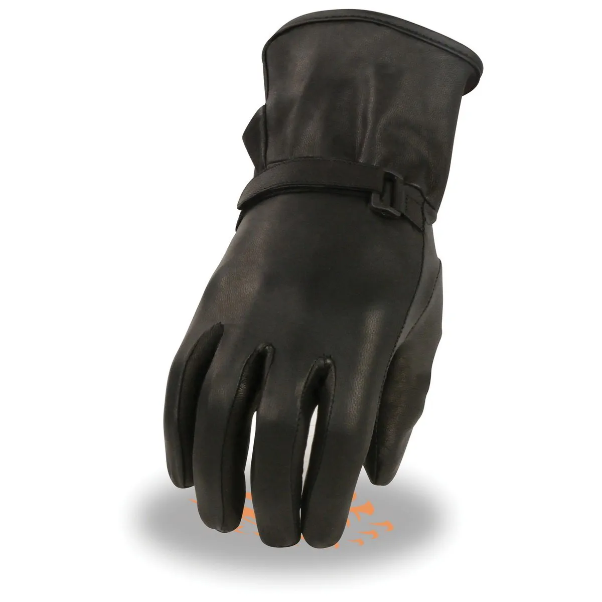 Milwaukee Leather MG7725 Women's Black Leather Gauntlet Motorcycle Gloves w/ Wrist Strap Closure