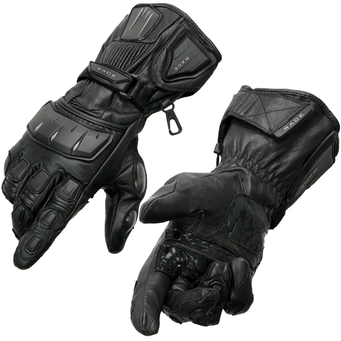 Milwaukee Leather SH717 Men's Black Leather Gauntlet Racing Motorcycle