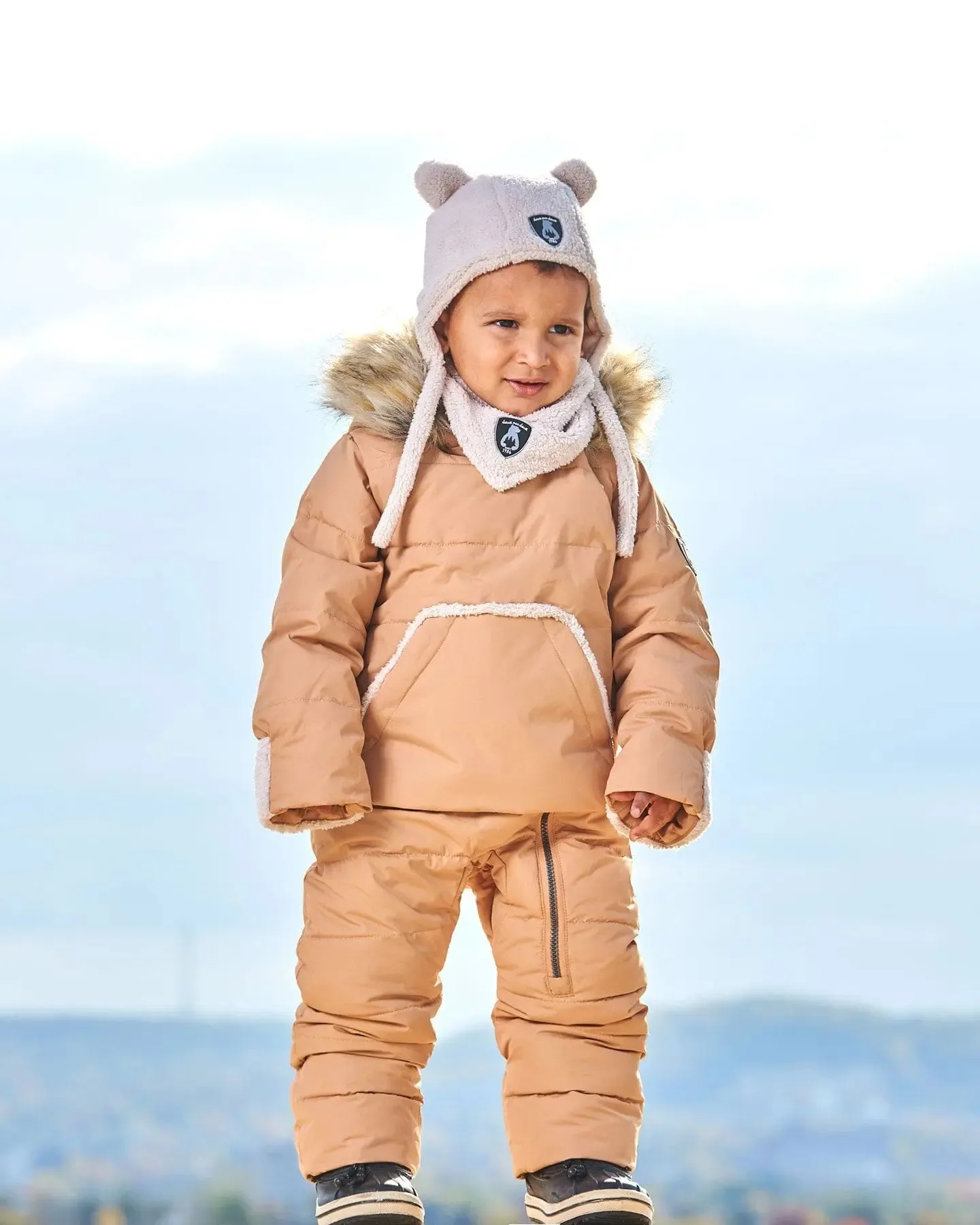 One Piece Baby Hooded Snowsuit Doe Designed For Car Seat