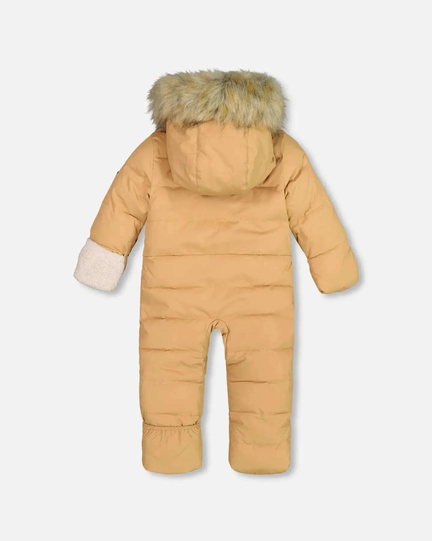 One Piece Baby Hooded Snowsuit Doe Designed For Car Seat