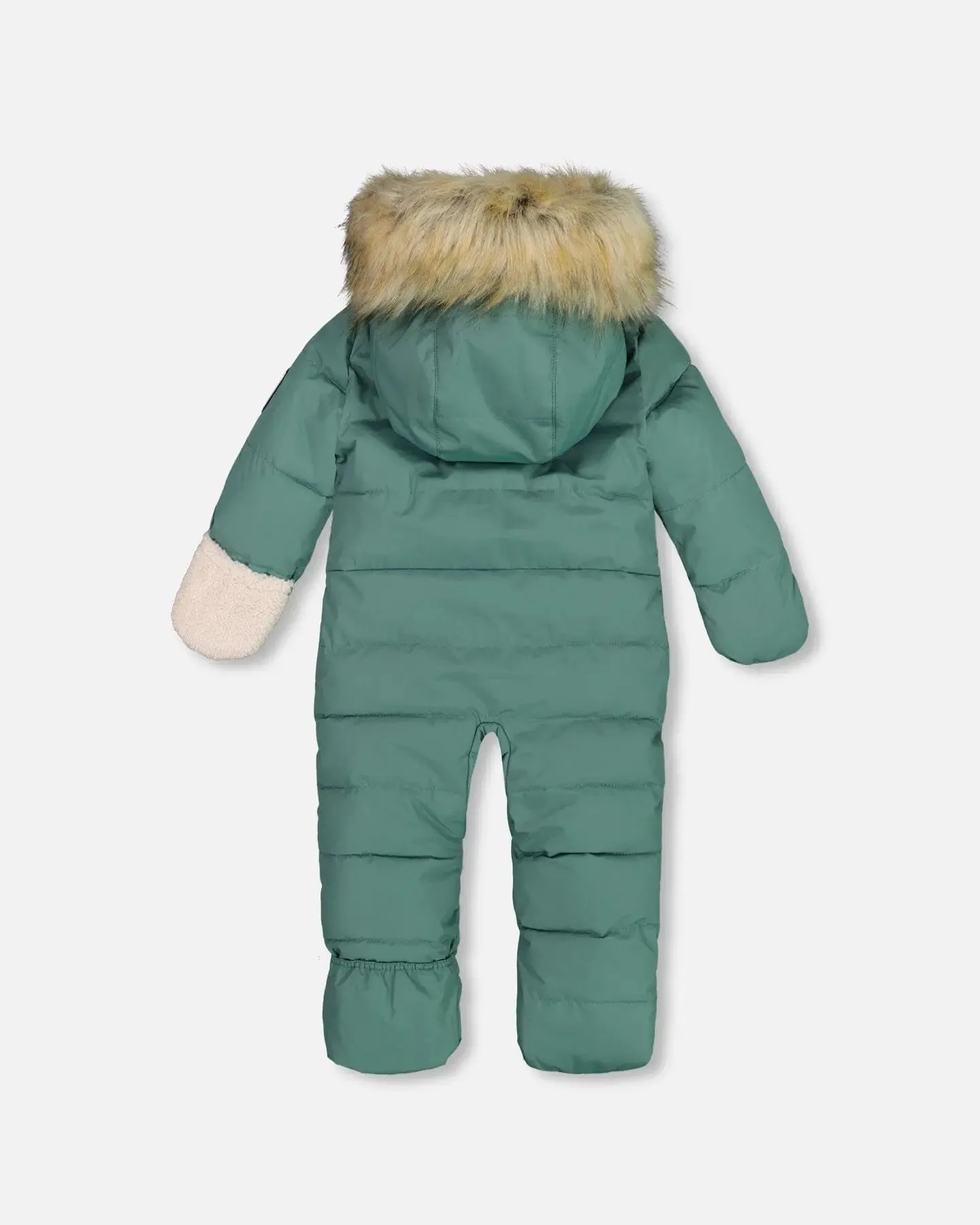 One Piece Baby Hooded Snowsuit Silver Pine Designed For Car Seat