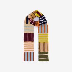 Patchwork Stripe Skinny Scarf