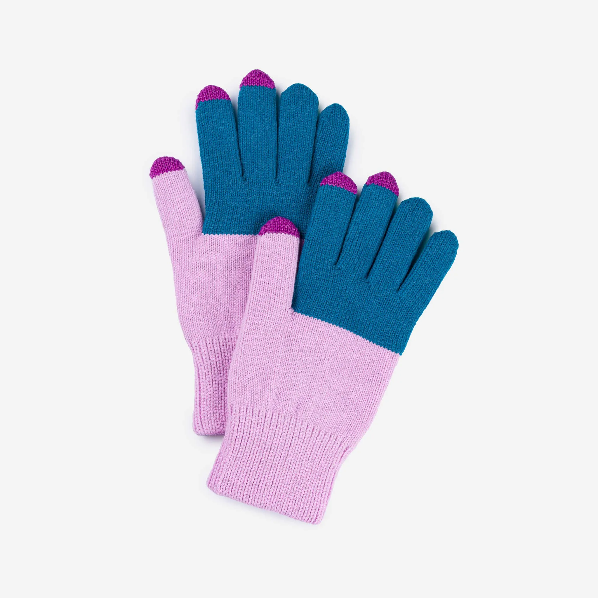 Poppy Magenta Knit Touchscreen Gloves