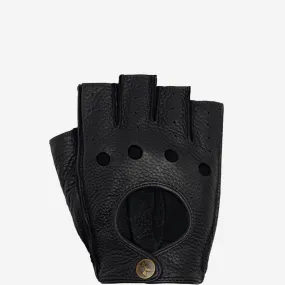 Robyn (black) – luxurious fingerless driving gloves made of American deerskin leather