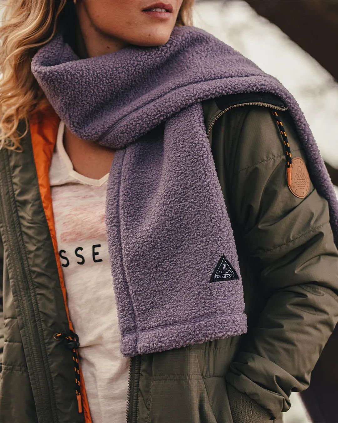 Snug Recycled Sherpa Fleece Scarf - Dusty Lilac