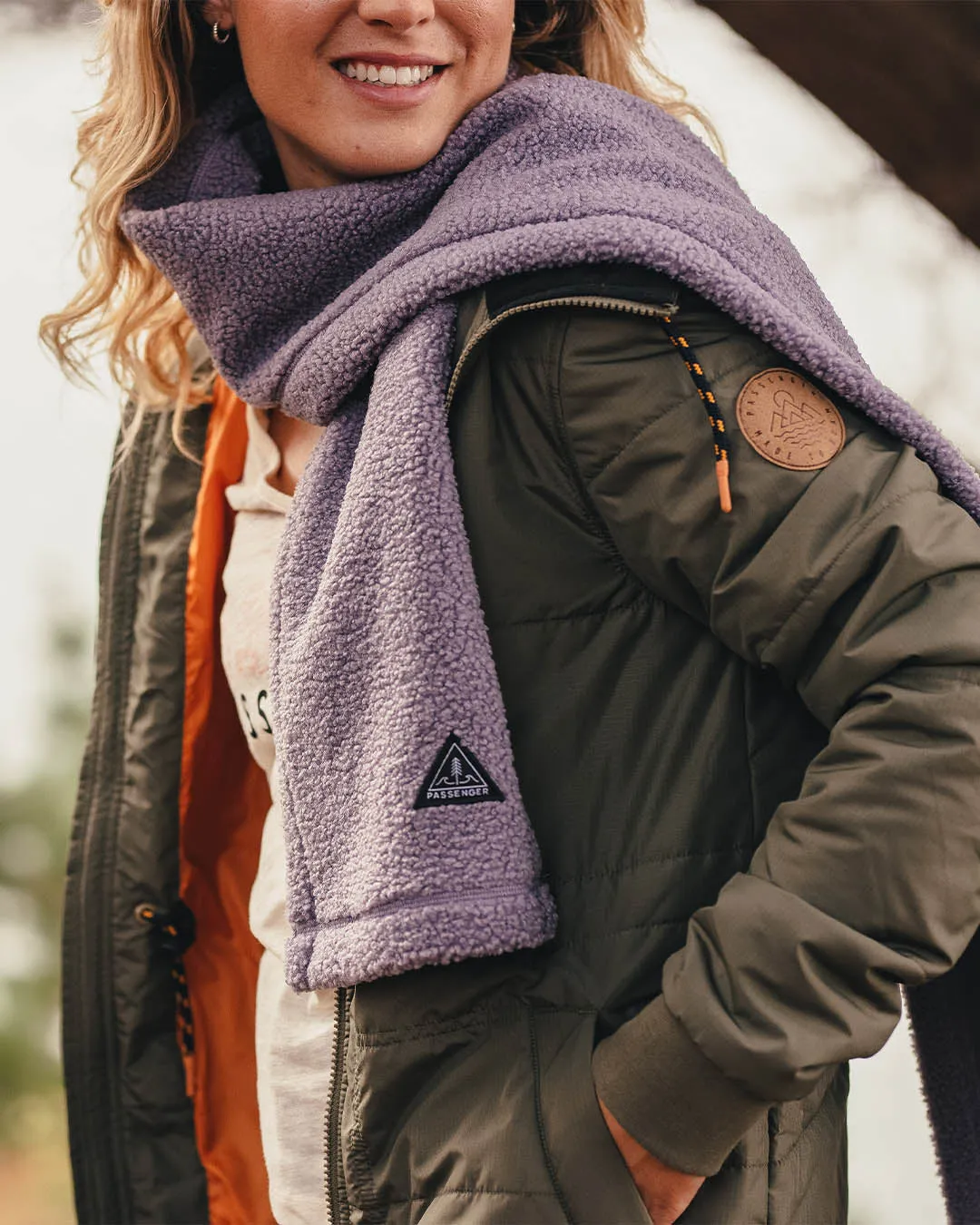 Snug Recycled Sherpa Fleece Scarf - Dusty Lilac