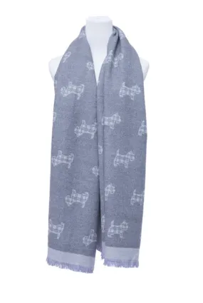 Supersoft Tartan Scotty Dog Scarf (Dark Grey/Grey)