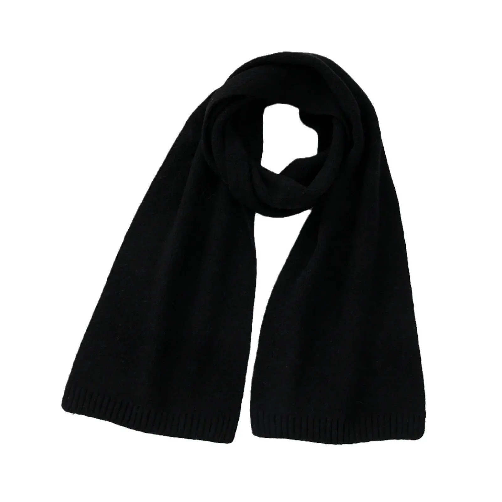 Temperament Wool Blend Solid Knitted Minimalist Imitation Cashmere Scarf