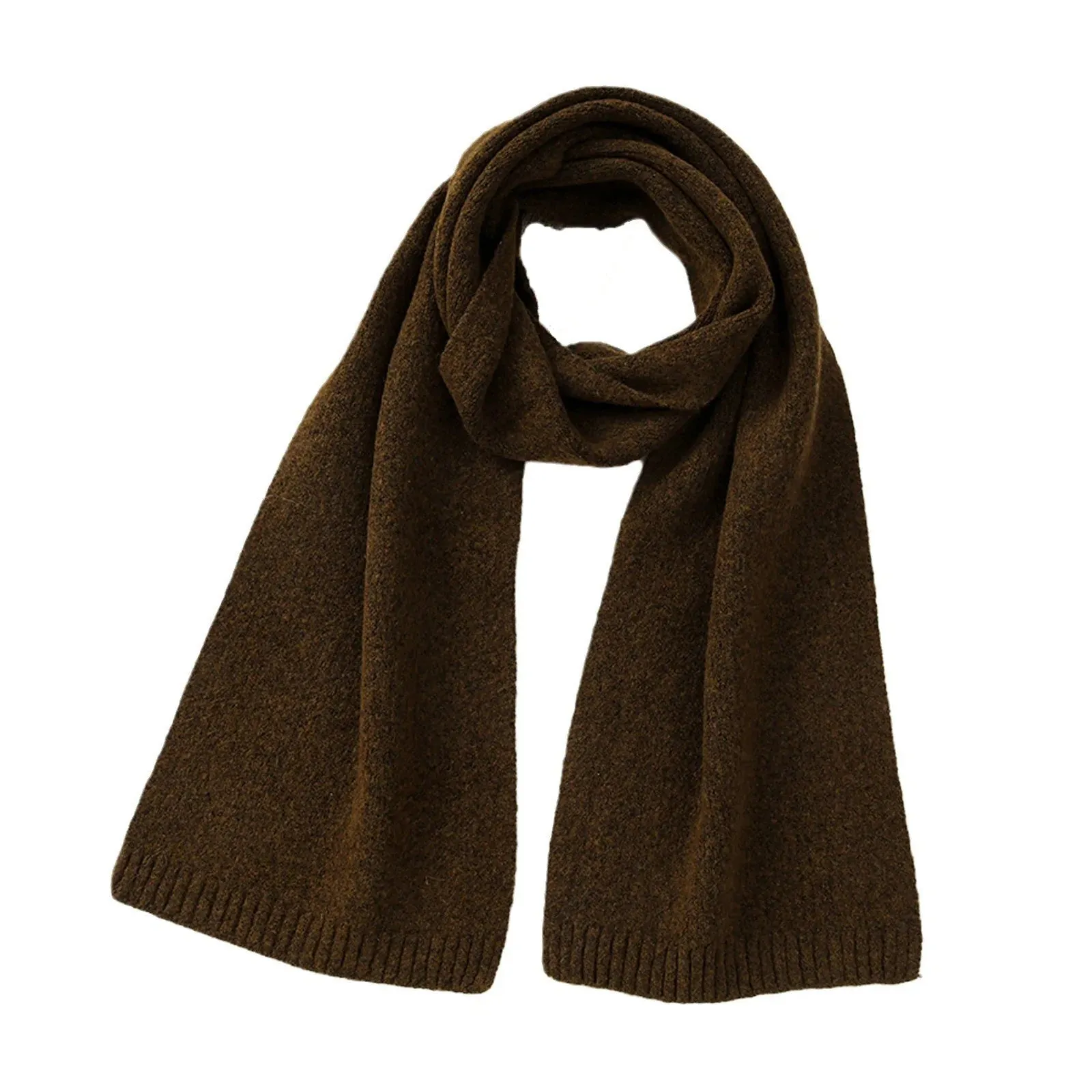 Temperament Wool Blend Solid Knitted Minimalist Imitation Cashmere Scarf