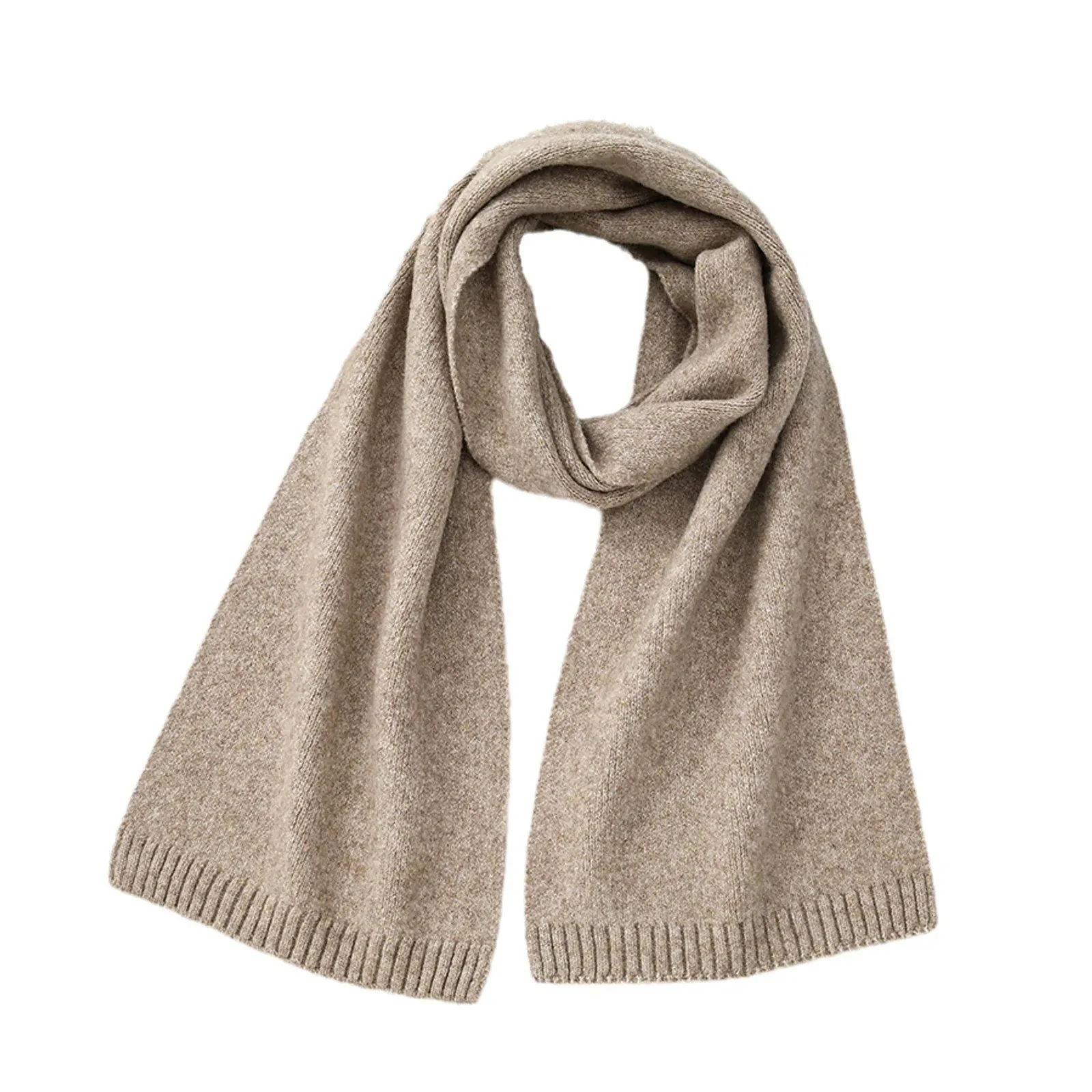 Temperament Wool Blend Solid Knitted Minimalist Imitation Cashmere Scarf