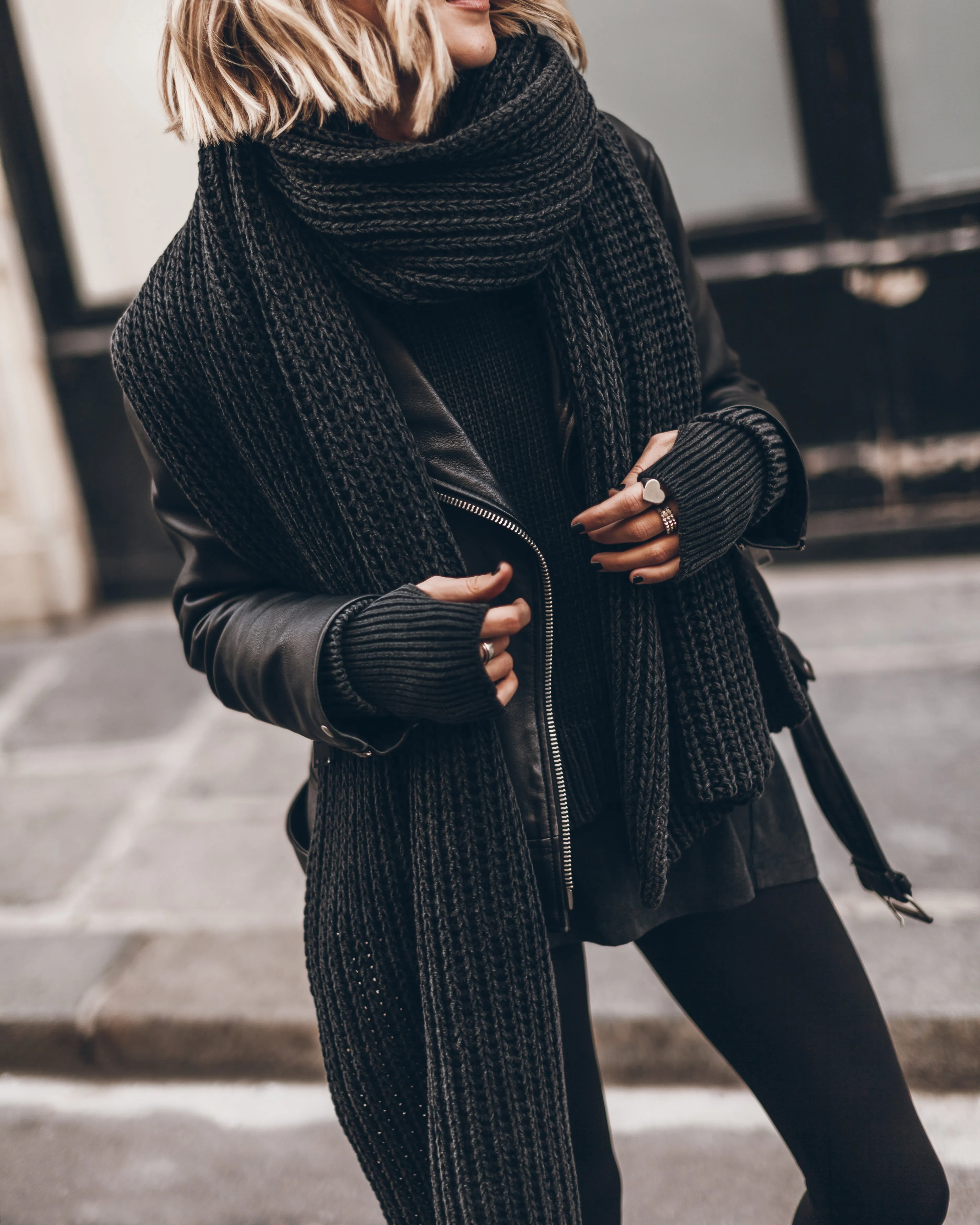 The Dark Faded Knit Scarf