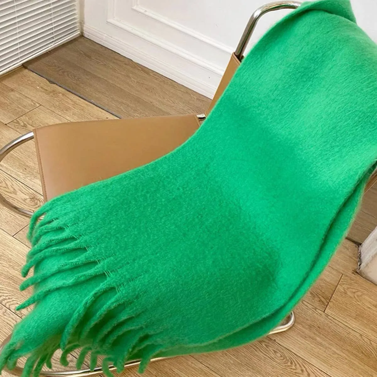 Thick Mohair Scarf - Green