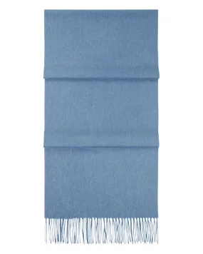 Unisex Large Woven Cashmere Scarf Ocean Blue