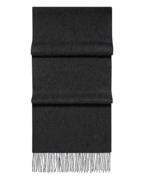 Unisex Woven Cashmere Scarf Dark Charcoal Grey