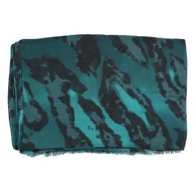 Versace Scarf Turquoise Black Design Modal Cashmere Shawl SALE