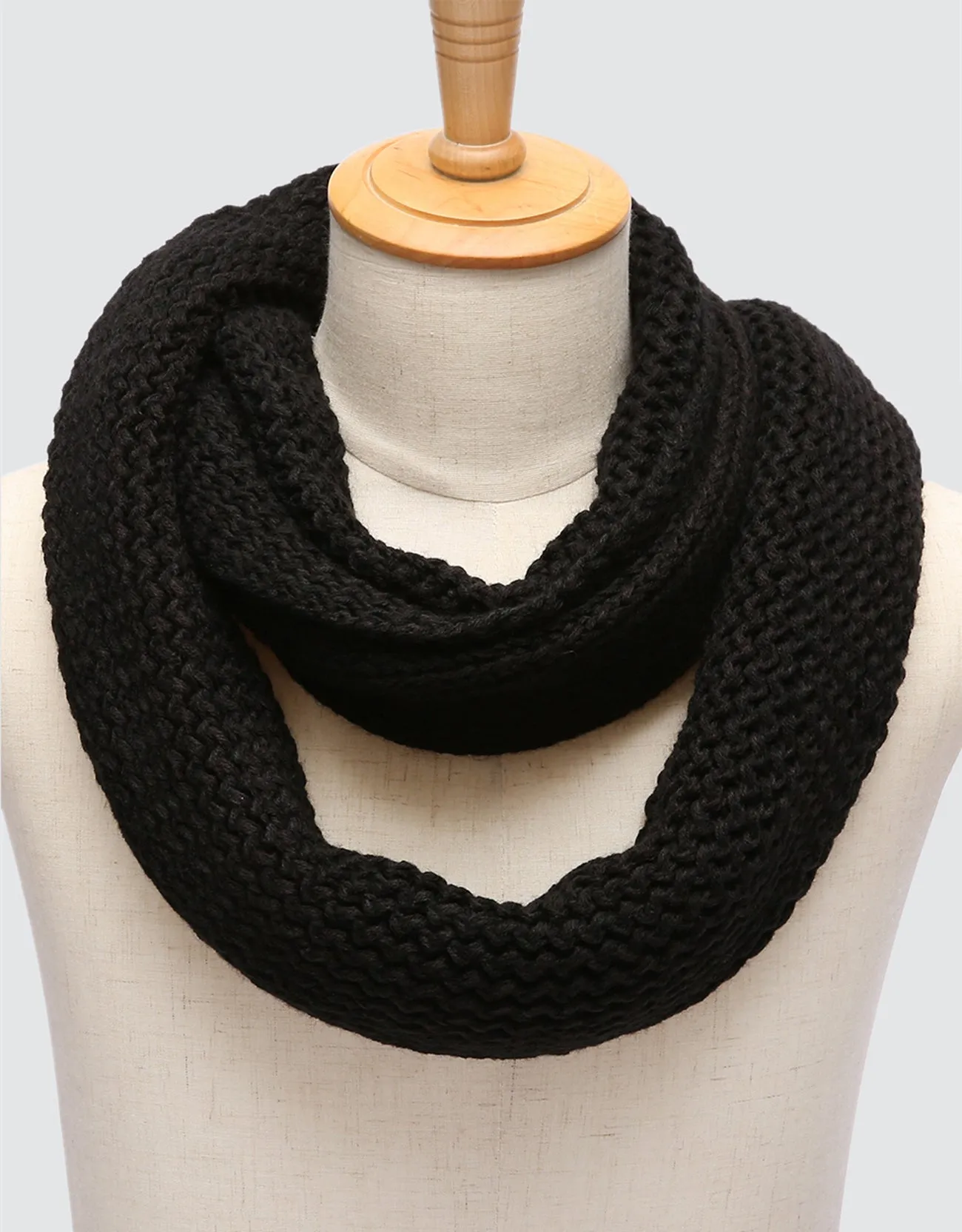 Wide Knit Ribbed Scarf